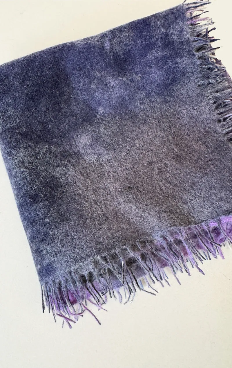 Two Ply Felted cashmere bandana scarf Purple